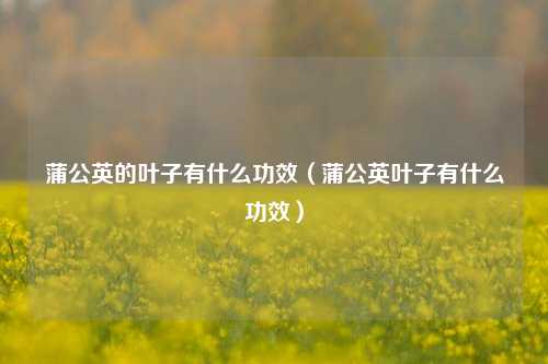 蒲公英的叶子有什么功效(蒲公英叶子有什么功效)