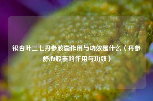 银杏叶三七丹参胶囊作用与功效是什么(丹参舒心胶囊的作用与功效)