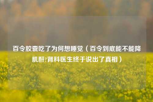 百令胶囊吃了为何想睡觉(百令到底能不能降肌酐?肾科医生终于说出了真相)