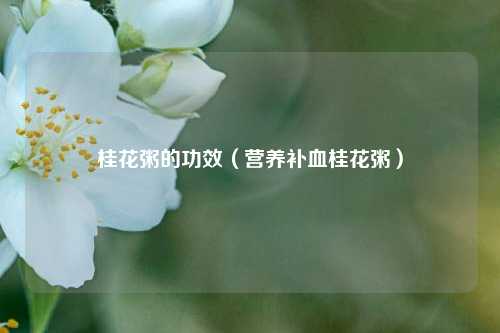 桂花粥的功效(营养补血桂花粥)